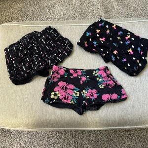 Justice girls shorts size 8, 3 pack